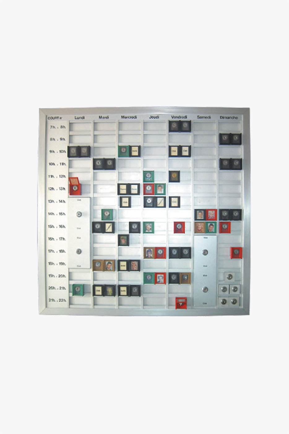 Tableau de réservation pour badge BB