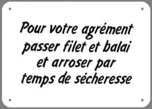 Pancarte Filet et balai (35 X 50 cm)